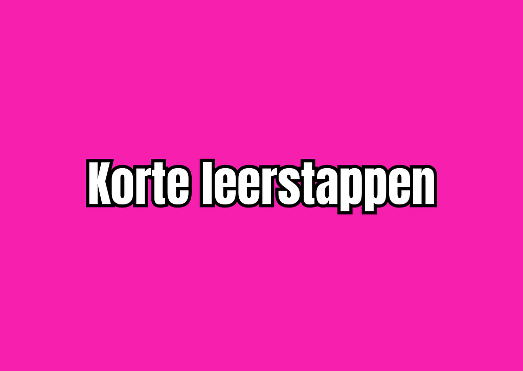 Korte leerstappen